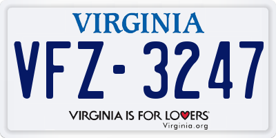 VA license plate VFZ3247