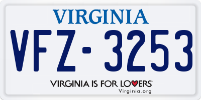 VA license plate VFZ3253