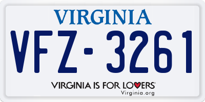VA license plate VFZ3261