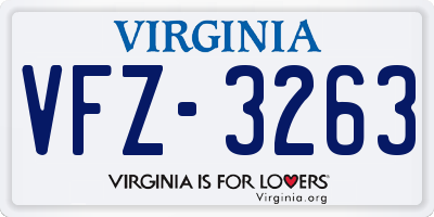 VA license plate VFZ3263