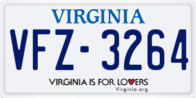 VA license plate VFZ3264
