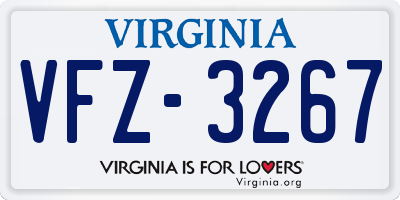 VA license plate VFZ3267