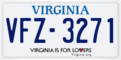 VA license plate VFZ3271