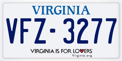 VA license plate VFZ3277