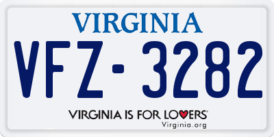 VA license plate VFZ3282