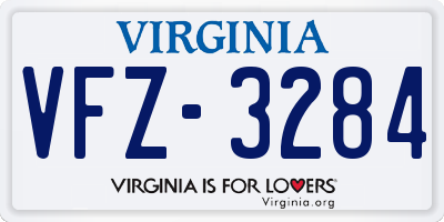 VA license plate VFZ3284