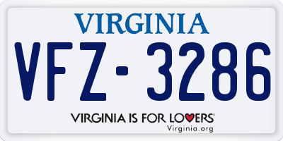 VA license plate VFZ3286