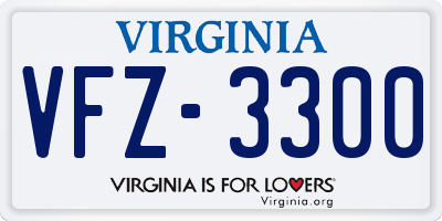 VA license plate VFZ3300