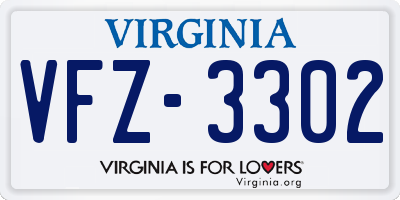 VA license plate VFZ3302