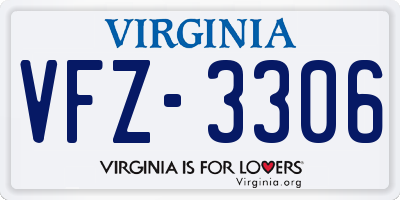 VA license plate VFZ3306