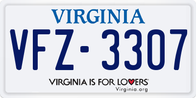 VA license plate VFZ3307