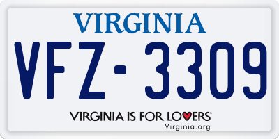 VA license plate VFZ3309