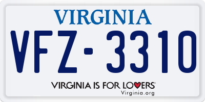 VA license plate VFZ3310