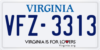 VA license plate VFZ3313
