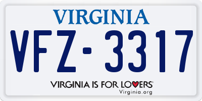 VA license plate VFZ3317