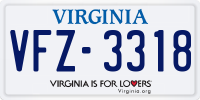VA license plate VFZ3318