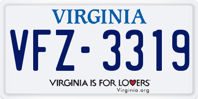 VA license plate VFZ3319