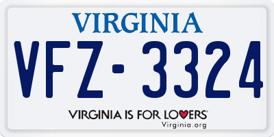 VA license plate VFZ3324
