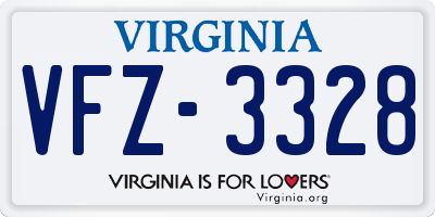 VA license plate VFZ3328
