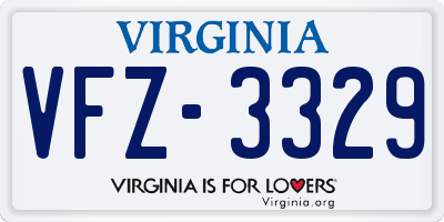 VA license plate VFZ3329