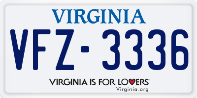 VA license plate VFZ3336