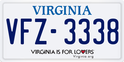 VA license plate VFZ3338