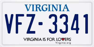 VA license plate VFZ3341