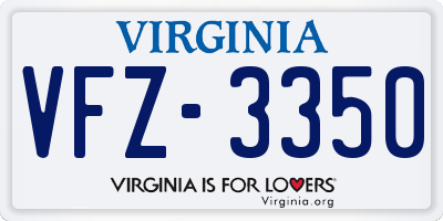VA license plate VFZ3350