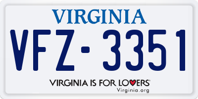 VA license plate VFZ3351
