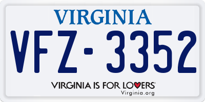 VA license plate VFZ3352