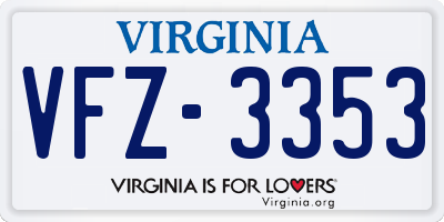 VA license plate VFZ3353