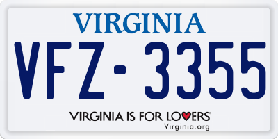 VA license plate VFZ3355