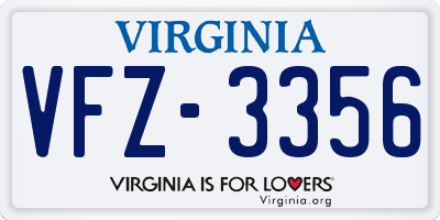 VA license plate VFZ3356
