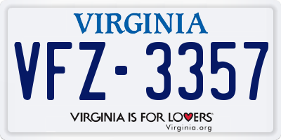 VA license plate VFZ3357
