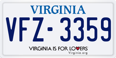 VA license plate VFZ3359