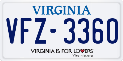VA license plate VFZ3360