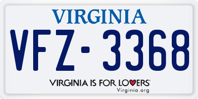 VA license plate VFZ3368