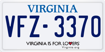 VA license plate VFZ3370