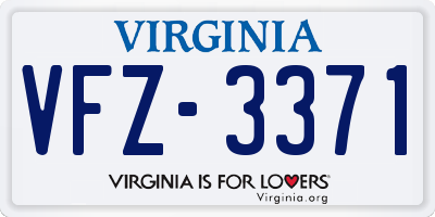 VA license plate VFZ3371