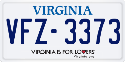 VA license plate VFZ3373
