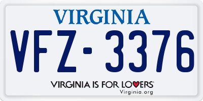 VA license plate VFZ3376