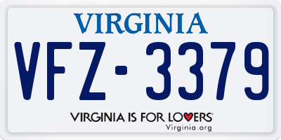 VA license plate VFZ3379