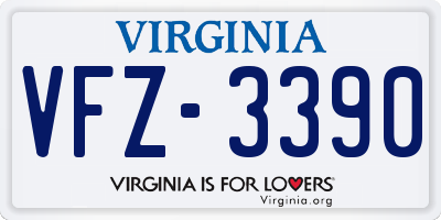 VA license plate VFZ3390