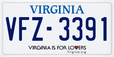 VA license plate VFZ3391