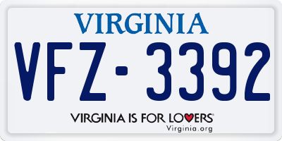 VA license plate VFZ3392