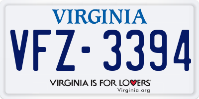 VA license plate VFZ3394