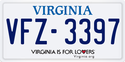 VA license plate VFZ3397