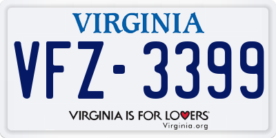 VA license plate VFZ3399