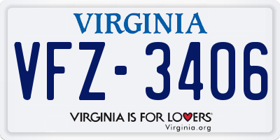 VA license plate VFZ3406