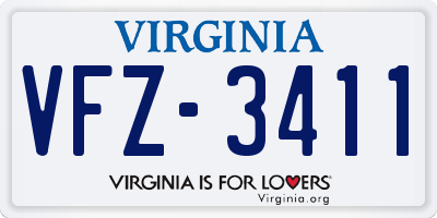VA license plate VFZ3411